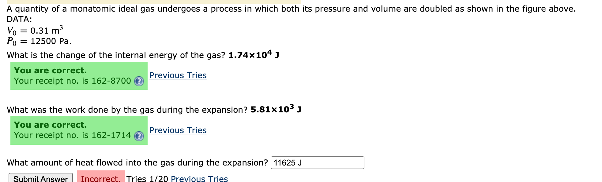 Solved A Quantity Of A Monatomic Ideal Gas Undergoes A | Chegg.com