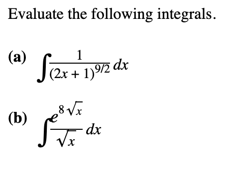 Solved Evaluate The Following | Chegg.com