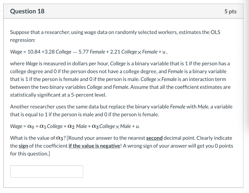 Solved Question 18 5 pts Suppose that a researcher, using | Chegg.com
