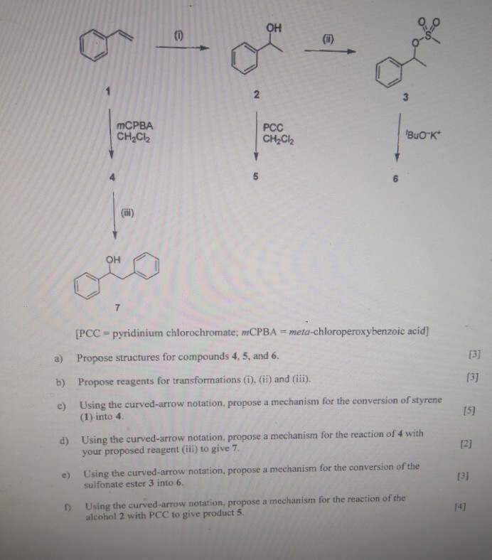 Solved 0 ?? mCPBA CH2Cl2 ??? CH2Cl2 [PCC pyridinium | Chegg.com