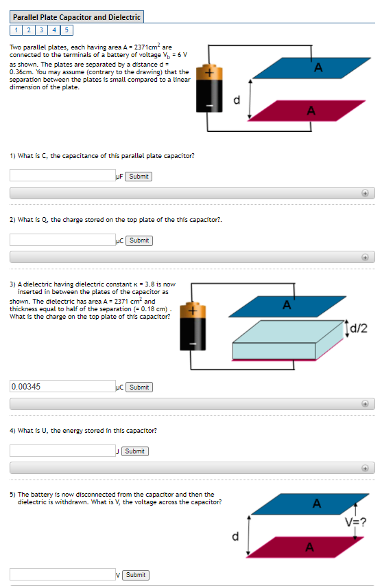 Solved Parallel Plate Capacitor and Dielectric 1 | 2 | 3 | 4 | Chegg.com