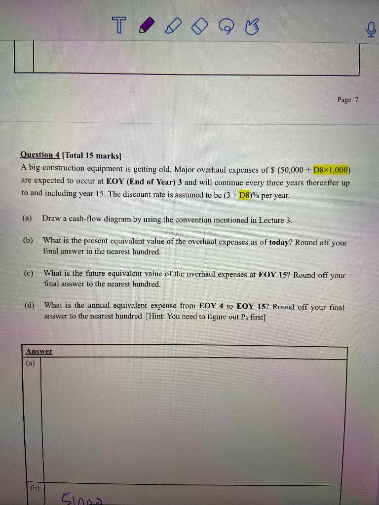 Solved T Page 7 Question 4 [Total 15 marks] A big | Chegg.com