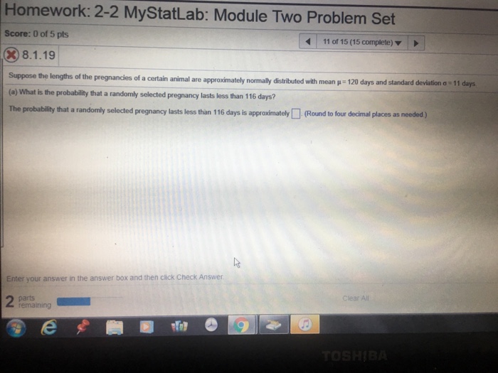 Solved Homework: 2-2 MyStatLab: Module Two Problem Set | Chegg.com