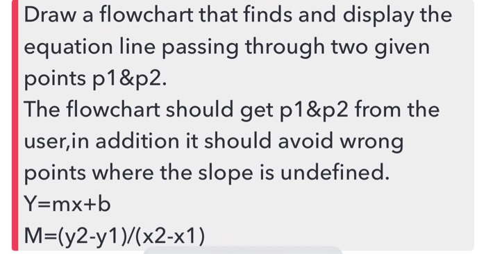 Solved Draw a flowchart that finds and display the equation | Chegg.com