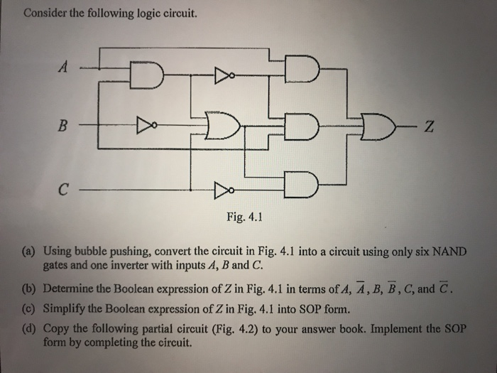 Solved Consider the following logic circuit. Fig. 4.1 (a) | Chegg.com