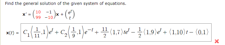 Solved Find the general solution of the given system of | Chegg.com