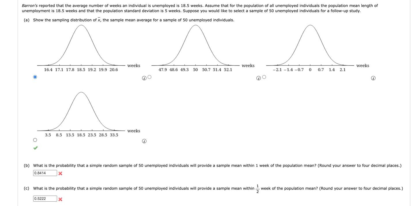 Solved Barron's reported that the average number of weeks an