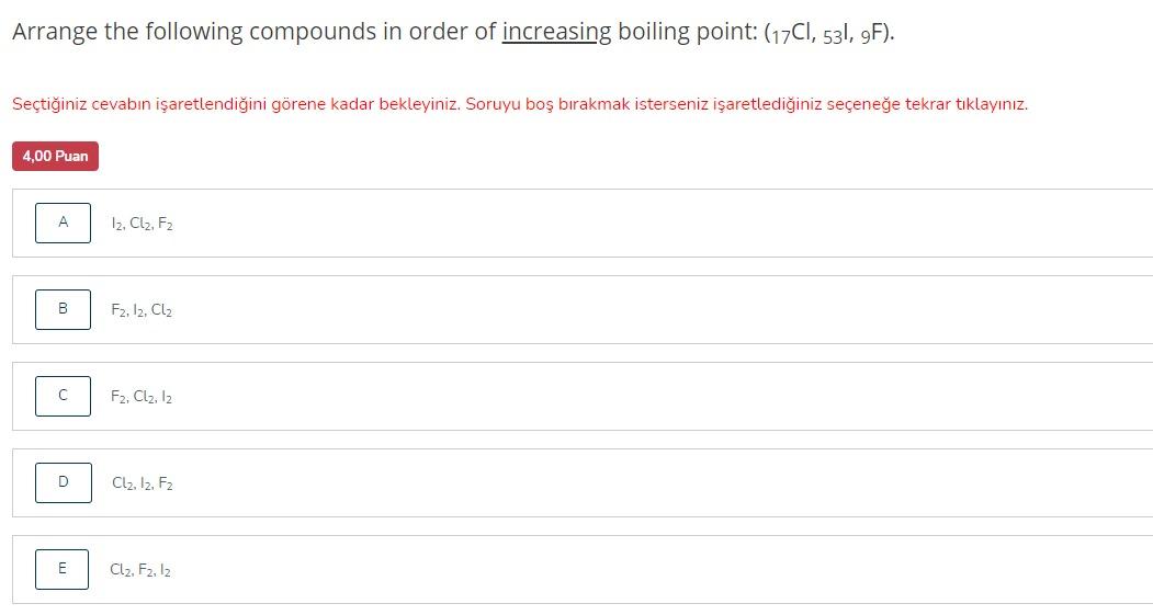 Solved Arrange the following compounds in order of | Chegg.com