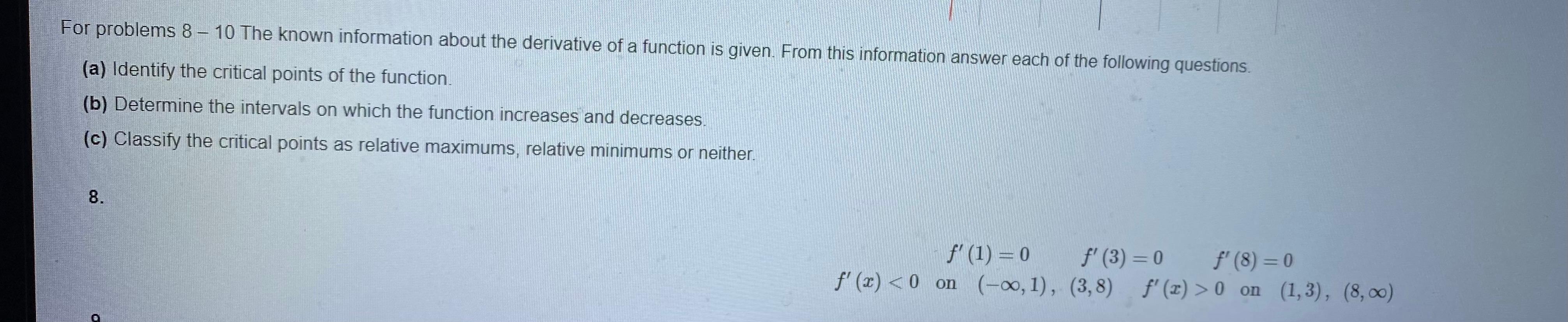 Solved For problem 8 The known information about | Chegg.com