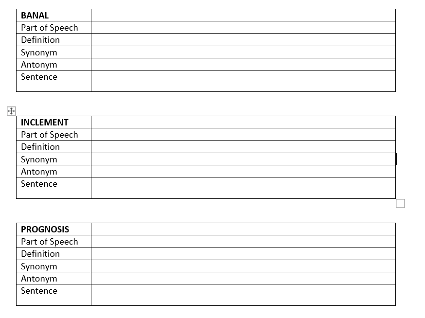 Solved For Each Vocabulary Term Listed Below Provide The Chegg Com