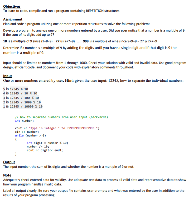 Solved Objectives To learn to code, compile and run a | Chegg.com