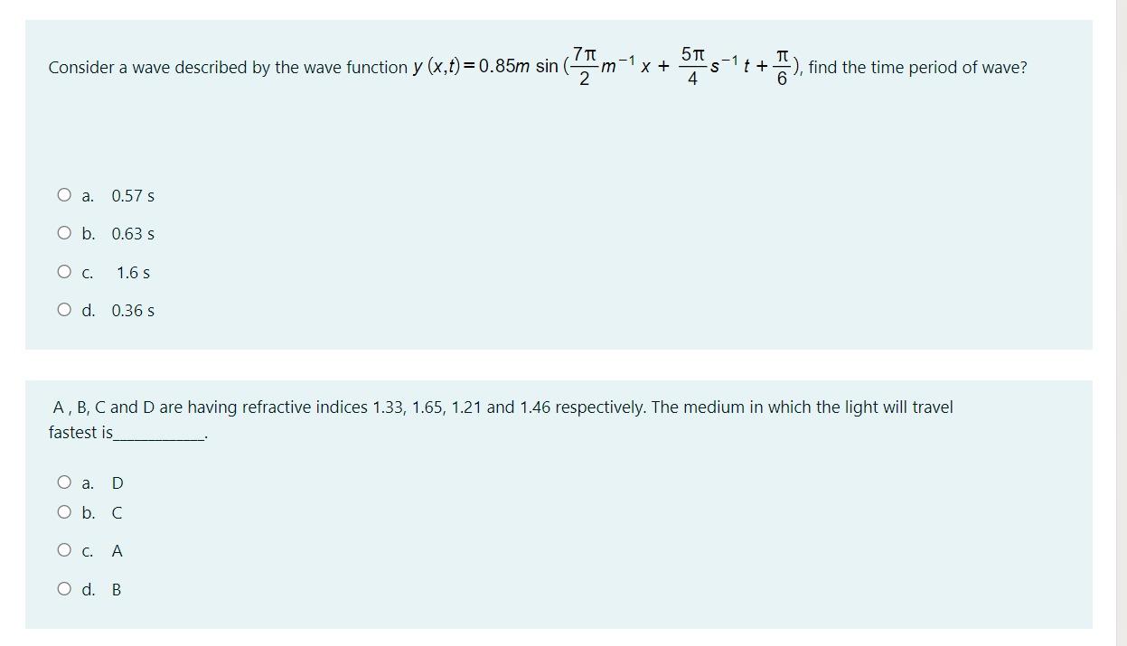 Solved Consider a wave described by the wave function y | Chegg.com