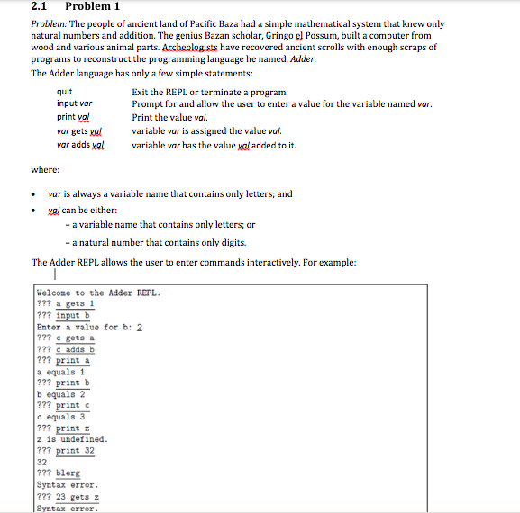 Solved 2.1 Problem 1 Problem: The people of ancient land of | Chegg.com