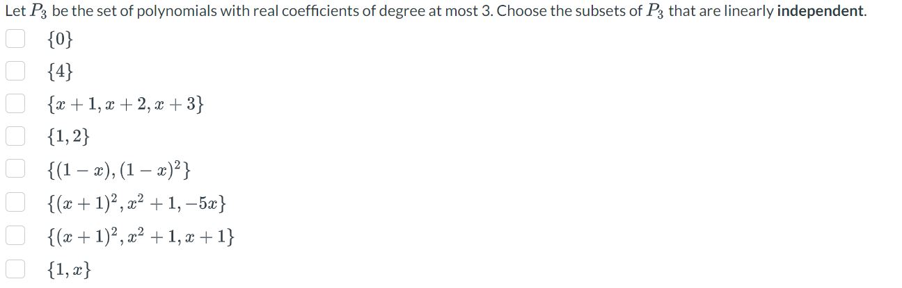 Solved Let P3 be the set of polynomials with real | Chegg.com