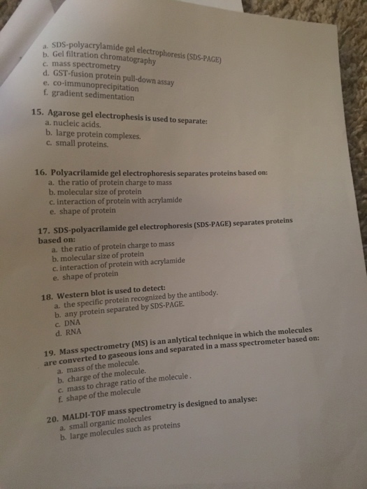 Solved 9. Methods to disrupt mammalian cells include a.