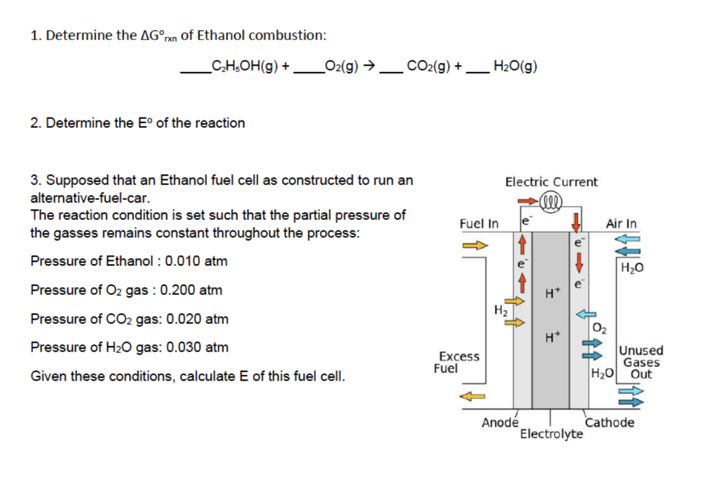 Solved 1. Determine the ΔG∘r×n of Ethanol combustion