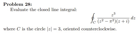 Close Line Integral Solved Problem 28:Evaluate the closed line | Chegg.com