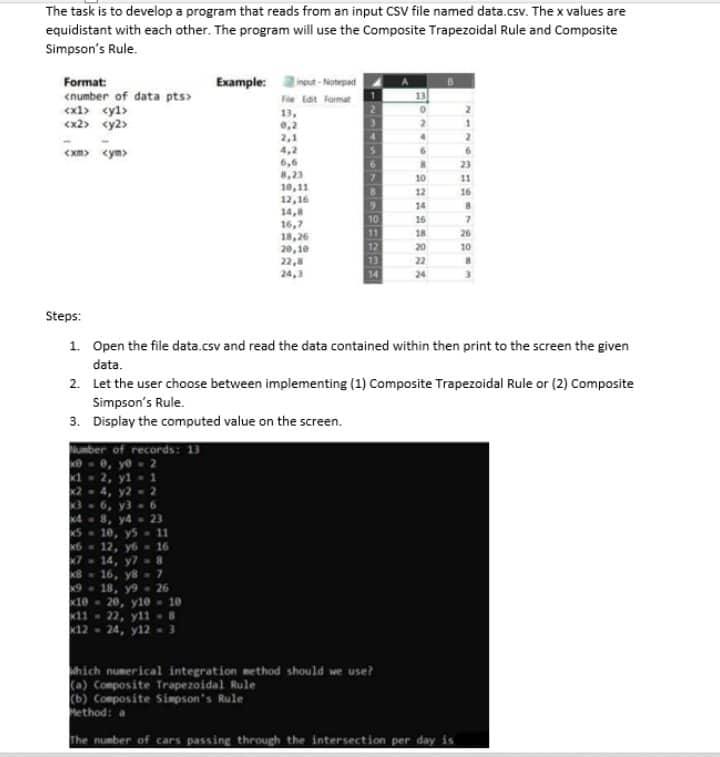 Solved The task is to develop a program that reads from an | Chegg.com