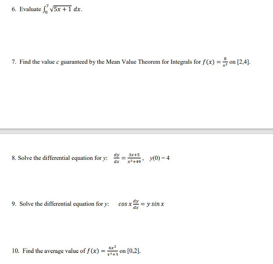 Solved I have calculus homework and I want someone to solve | Chegg.com