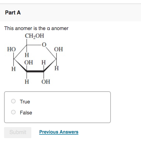 Solved Part A This anomer is the a anomer СН,ОН НО ОН Н OHн | Chegg.com