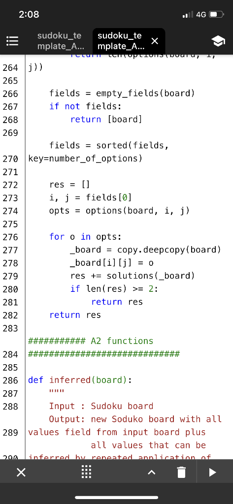 Solved Task 2: Generting Suduko board In the template file, | Chegg.com