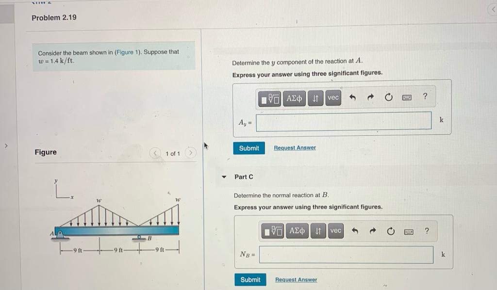Solved VIEW Problem 2.19 Consider the beam shown in (Figure | Chegg.com