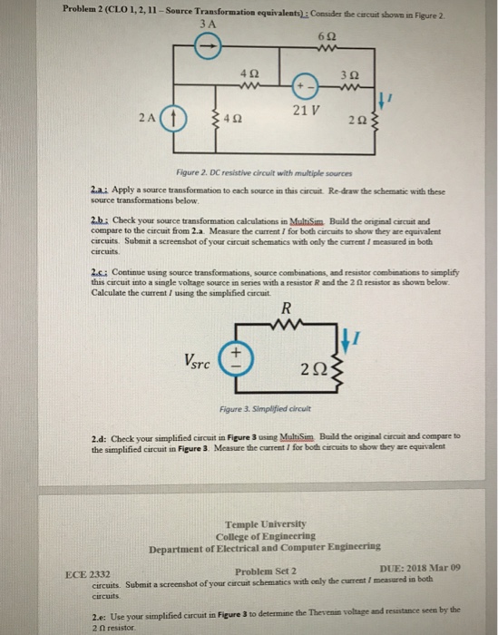 Solved Problem 2 (CLO 1, 2, 11-Source Transformation | Chegg.com