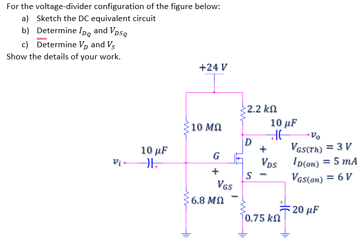 Solved For The Voltage-divider Configuration Of The Figure | Chegg.com