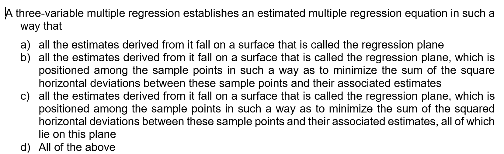 Solved A three-variable multiple regression establishes an | Chegg.com