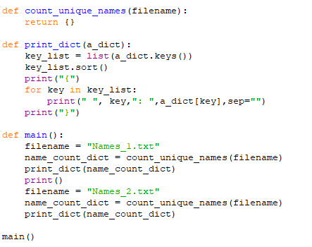 Solved Complete the count_unique_names() function. This | Chegg.com