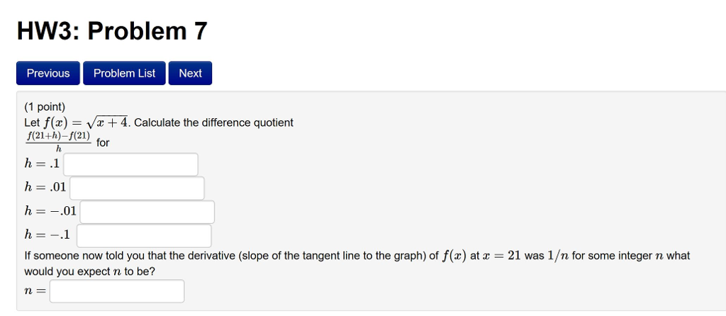 Solved HW3: Problem 7 Previous Problem List Next 1 point) | Chegg.com