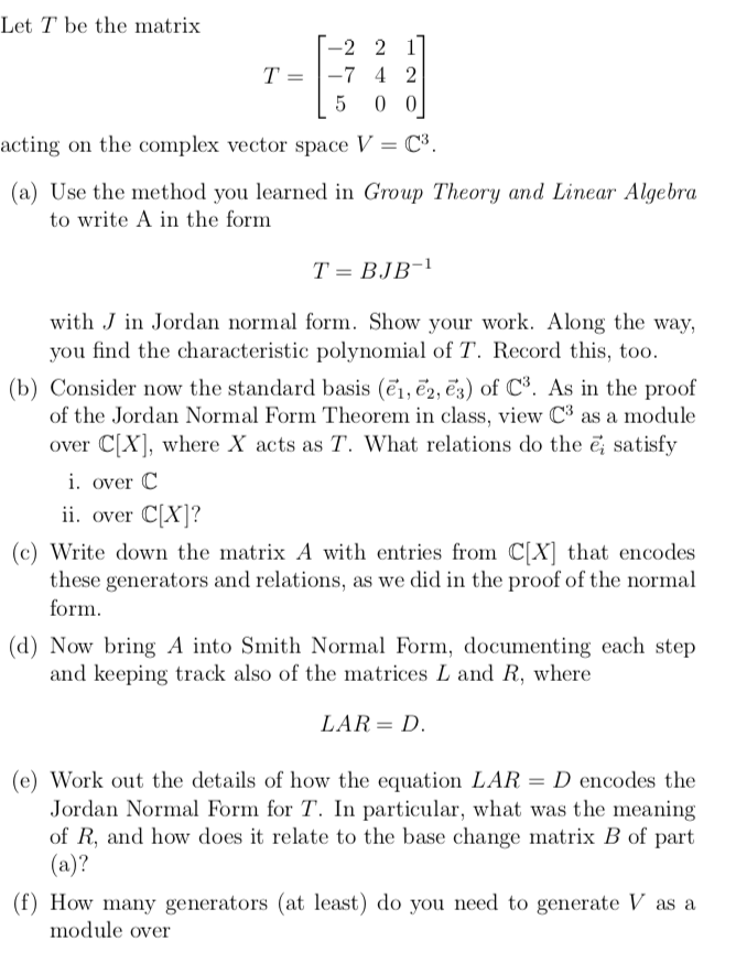 group theory and linear algebra