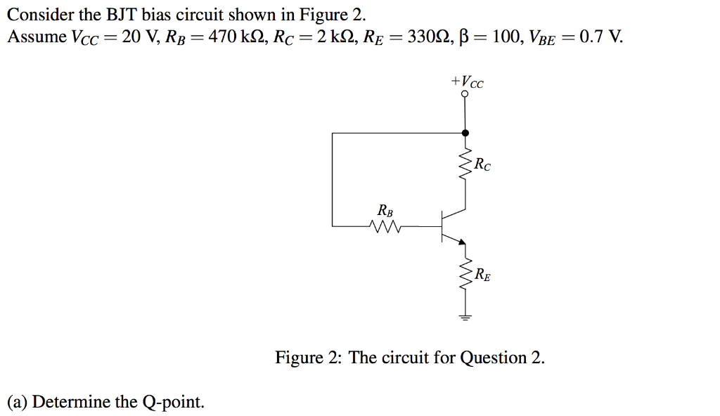 Solved Consider the BJT bias circuit shown in Figure 2.