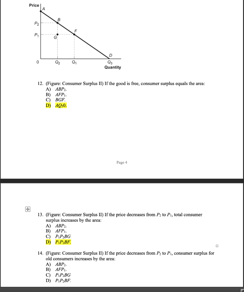 Solved Price B P2 P D 0 Ho Q1 Q3 Quantity 12. (Figure: | Chegg.com