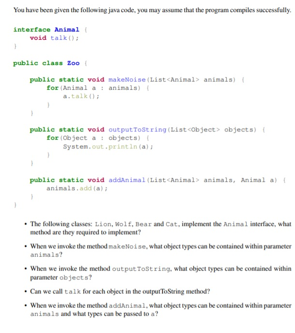 Solved You have been given the following java code, you may | Chegg.com