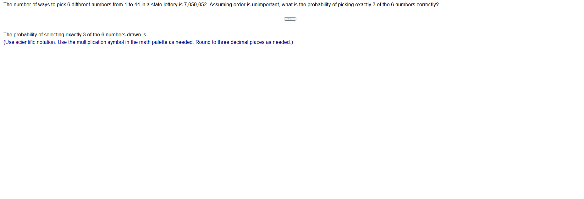 Solved The number of ways to pick 6 different numbers from 1 | Chegg.com