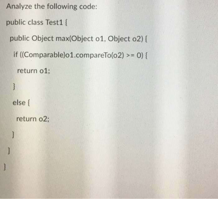 Solved Analyze The Following Code: Public Class Test1 [ | Chegg.com