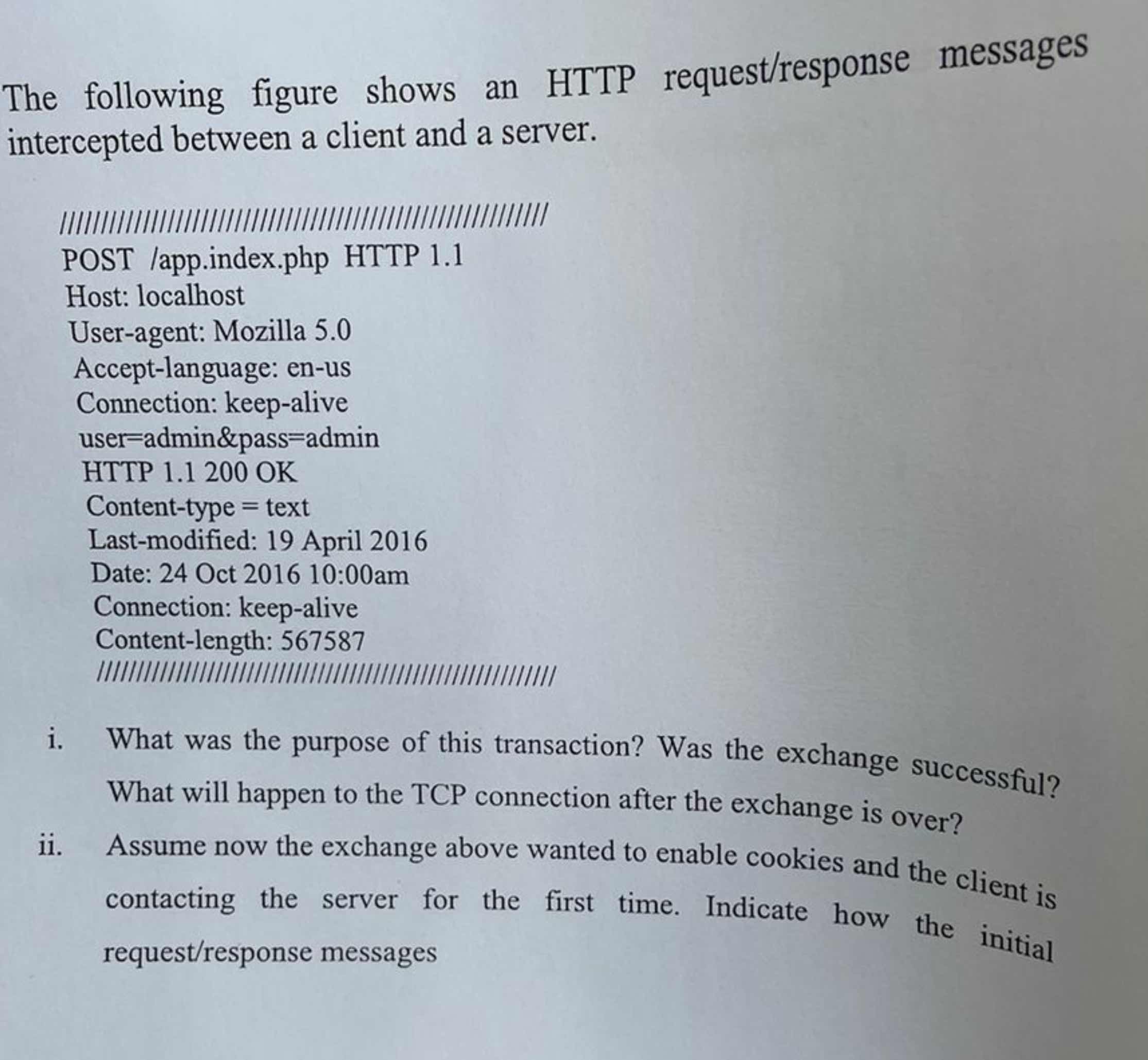 Solved The following figure shows an HTTP request/response | Chegg.com