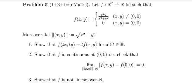 Solved Problem 5 1 3 1 5 Marks Let F R2→r Be Such That