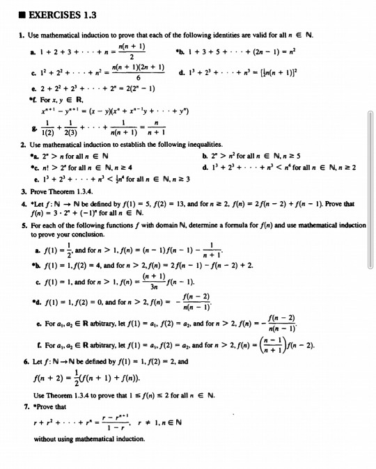 Solved Exercises 1 3 1 Use Mathematical Induction To Prove Chegg Com
