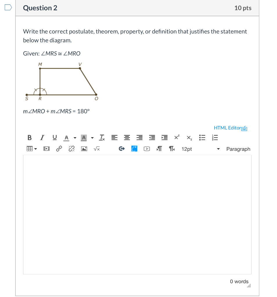 Solved Question 2 10 Pts Write The Correct Postulate, | Chegg.com