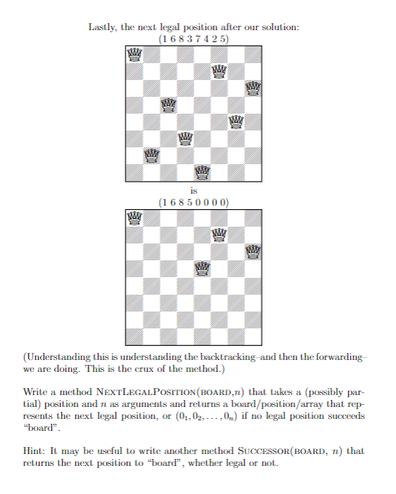 Solved 2. (20 Points) NEXTLEGALPOSITION(BOARD, N ) From Any | Chegg.com