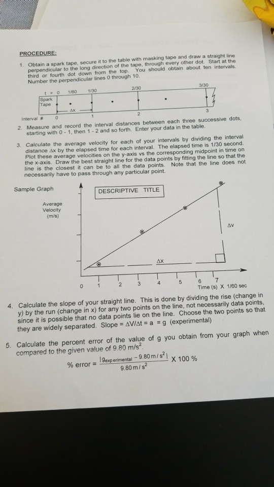 Lab 2 Part B: ACCELERATION DUE TO GRAVITY PURPOSE: In | Chegg.com