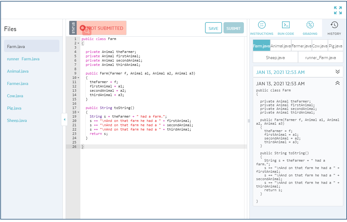 Solved Instructions In this exercise you will debug a class | Chegg.com