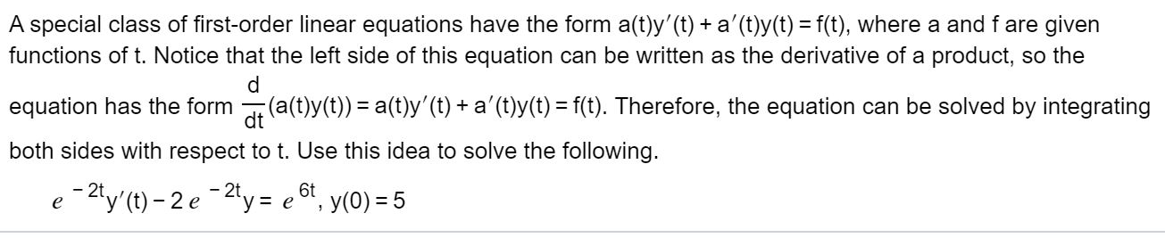 Solved A special class of first-order linear equations have | Chegg.com