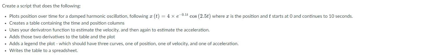 Solved Create a script that does the following: - Plots | Chegg.com
