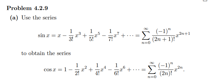 Solved (a) Use the series | Chegg.com