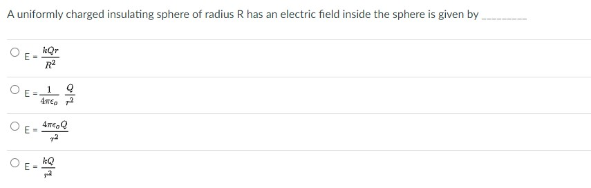 Solved A uniformly charged insulating sphere of radius R has | Chegg.com