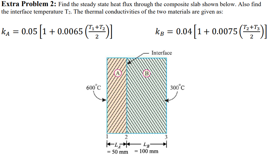 Solved Extra Problem 2: Find the steady state heat flux | Chegg.com