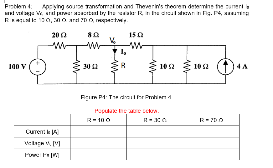Solved Problem 4: Applying source transformation and | Chegg.com